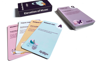 The Elevation of MLSec is a threat modeling card game created by Elias Brattli Sørensen, produced and printed by Agile Stationery.