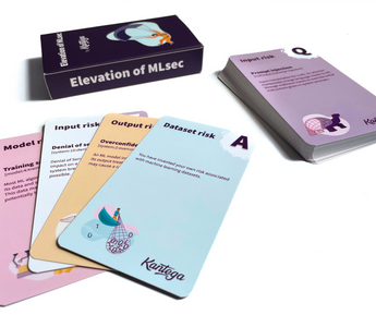 The Elevation of MLSec is a threat modeling card game created by Elias Brattli Sørensen, produced and printed by Agile Stationery.